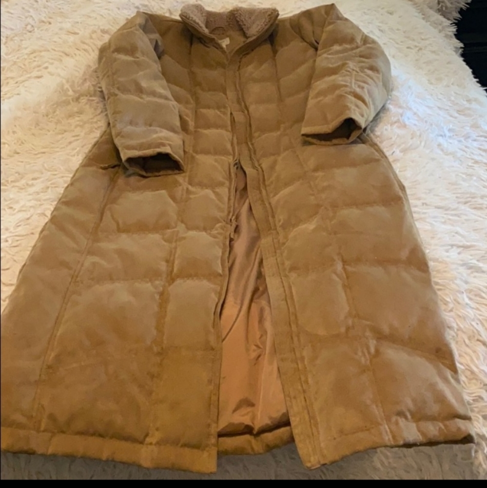 LL Bean goose fown puffer trench coat M